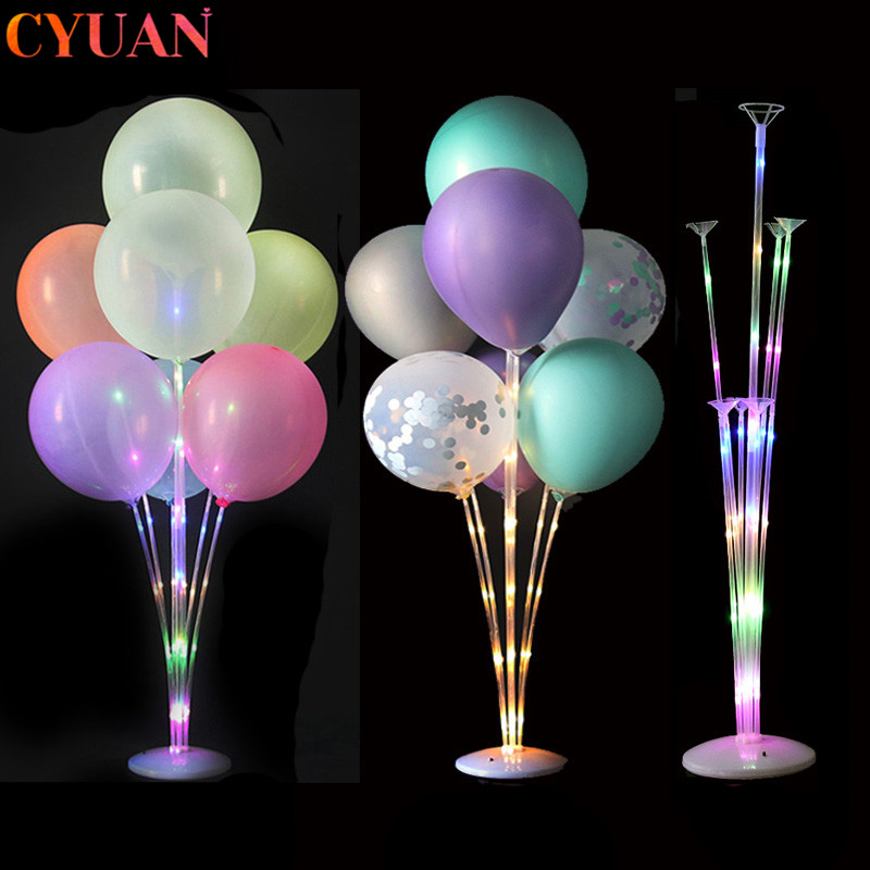 Led Balloon Light - 1/2 セット Led ライトエアボールスタンドホルダー列子供の誕生日パーティーバルーンスティック結婚式の装飾バルーンヘリウムグロボス大人のバルーン