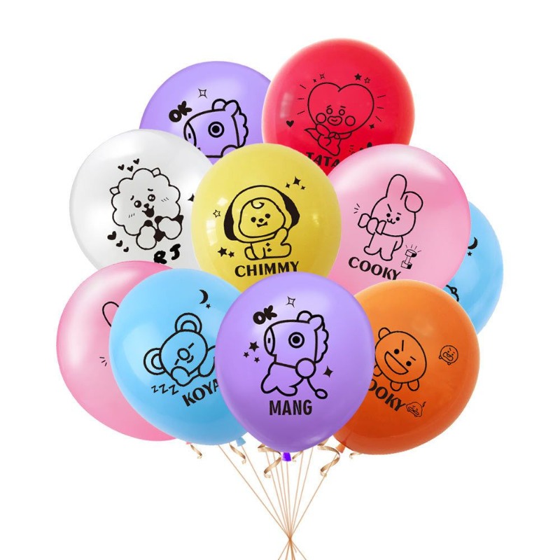 Event Supplies - 2026年KPOP BT21テーマの漫画アイドル誕生日パーティー会場装飾（風船とアイドル関連グッズ付き）