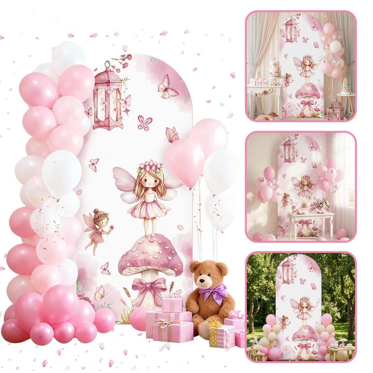 妖精とキノコの背景、甘い女の子、プリンセス、誕生日、デザート - Dessert Table Backdrop のレビューと価格