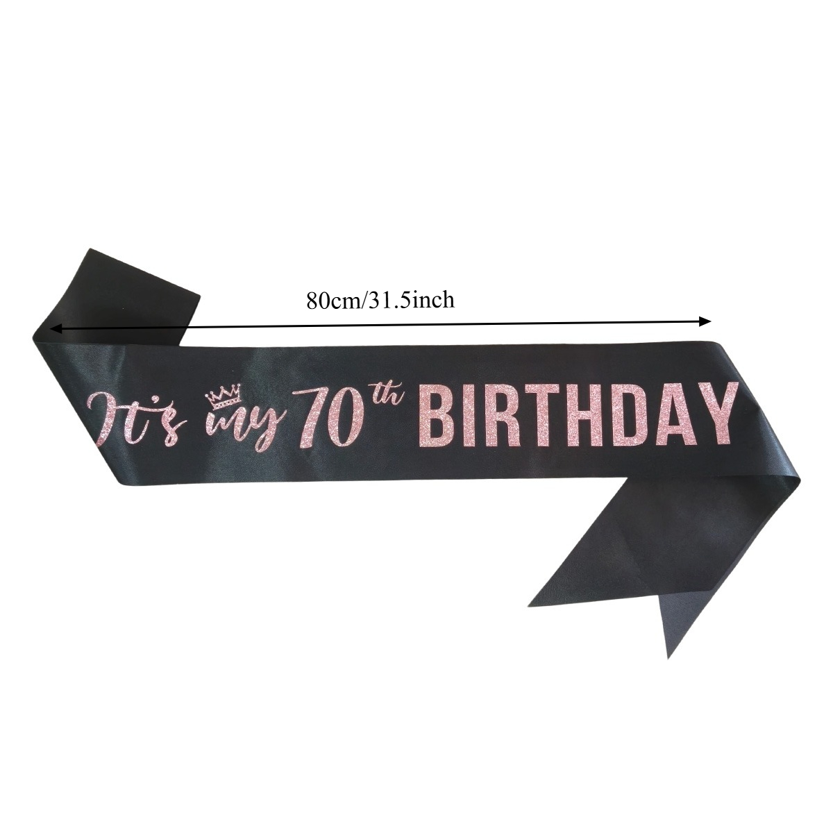 エレガントな「私の70歳の誕生日です」サッシュ（ローズゴール - Birthday Sash Glitter のレビューと価格