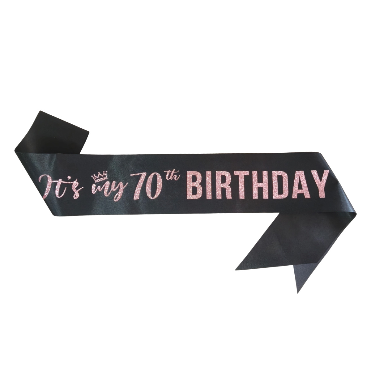 エレガントな「私の70歳の誕生日です」サッシュ（ローズゴール - Birthday Sash Glitter のレビューと価格