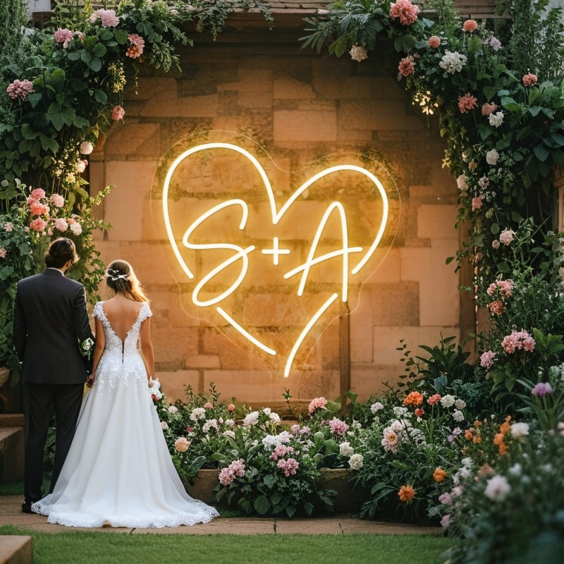 カスタムイニシャルハートLEDネオンサイン、結婚式パーティー - Eve Party のレビューと価格