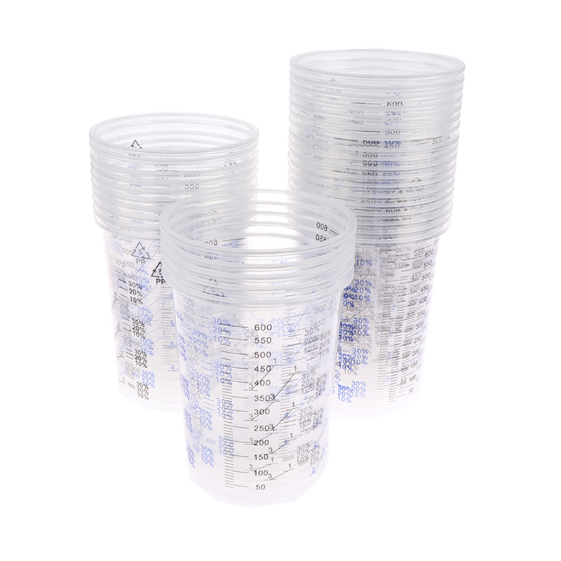 ペイント混合物カップ、プラスチックカップ、600mlポット、 - Plastic Cup 50Pcs のレビューと価格