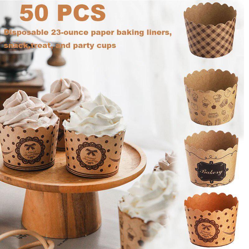カップケーキ紙コップ、ラッパーベーキングカップセット、ベーカ - Plastic Cup 50Pcs のレビューと価格