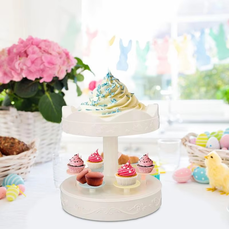 自動回転ケーキスタンド,マカロンディスプレイ,ケーキターンテ - Cupcake Stand Tier のレビューと価格