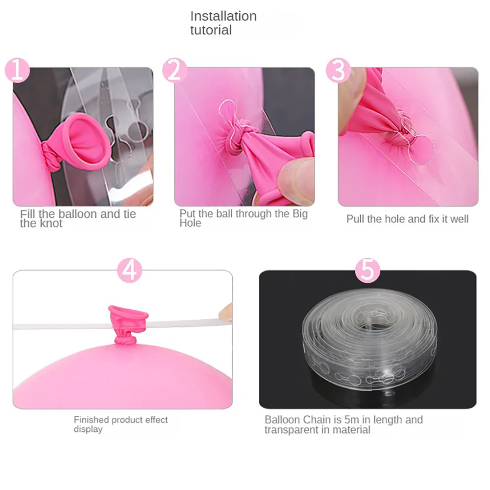 5 メートル透明バルーンチェーンストリップアーチガーランド結 - Balloon Arch Kit のレビューと価格