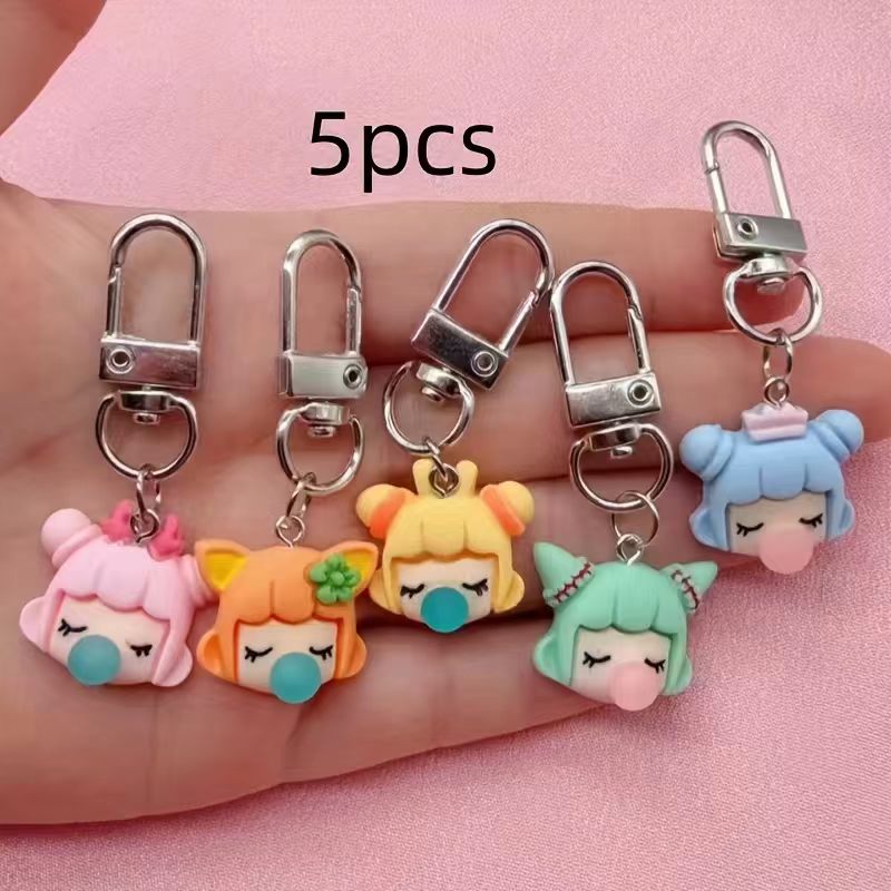 樹脂製の女の子キーホルダー5個セット、バッグや車のアクセサリ - Event Party のレビューと価格