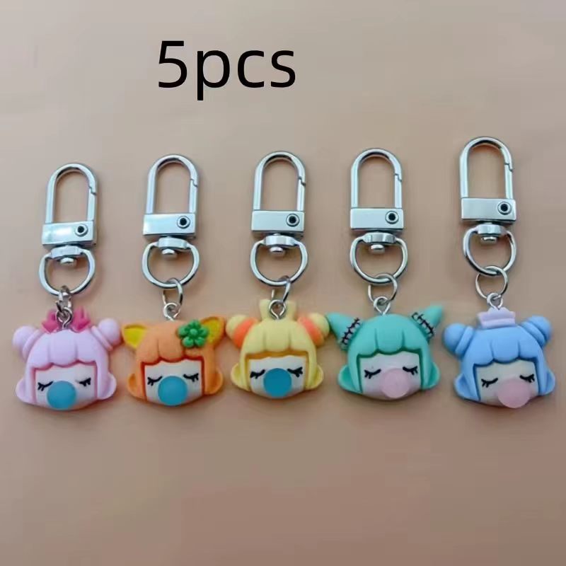 樹脂製の女の子キーホルダー5個セット、バッグや車のアクセサリ - Event Party のレビューと価格