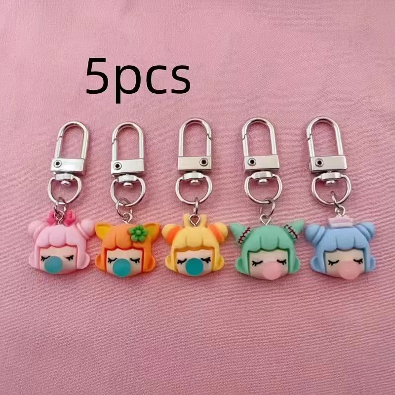樹脂製の女の子キーホルダー5個セット、バッグや車のアクセサリ - Event Party のレビューと価格