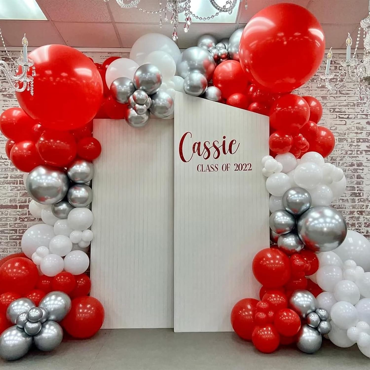 100個の赤と白のバルーンガーランドアーチキット ブライダル - Balloon Arch Kit のレビューと価格