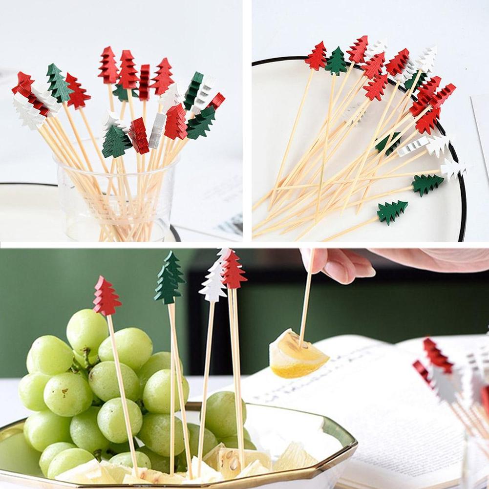 50 個クリスマスカクテルピック使い捨て竹串スノーフレークツ - Centerpiece Stick のレビューと価格