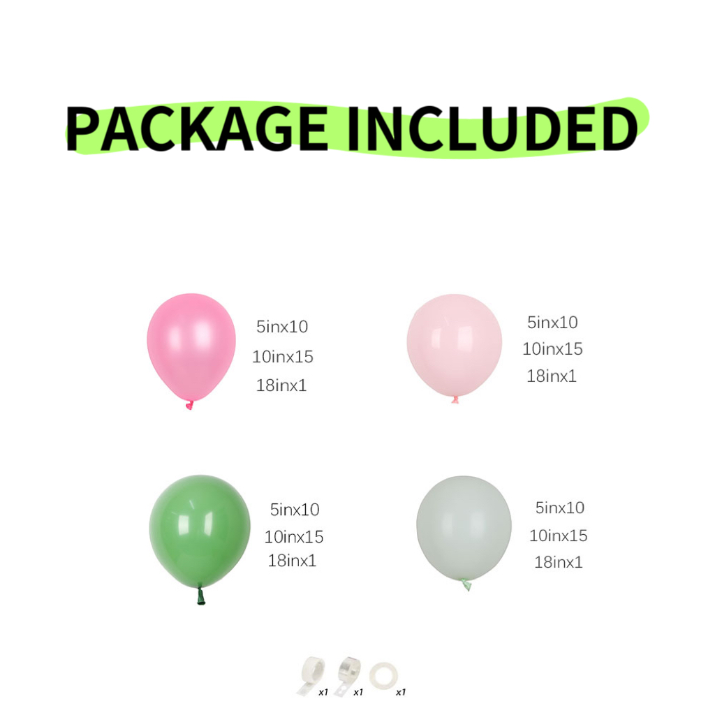 107個入り ホットピンク グリーン バルーン ガーランド  - Balloon Arch Kit のレビューと価格